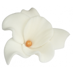 Kwiat cukrowy dekoracja tort storczyk biały 1x